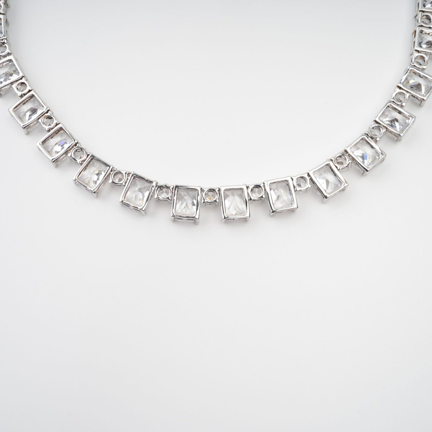 Mathilde Silver Tone Crystal Embellished Necklace