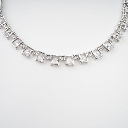 Mathilde Silver Tone Crystal Embellished Necklace