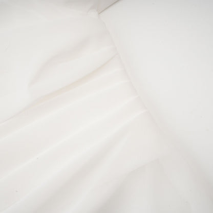 Andrea asymmetrical tulle blouse & skirt matching set in White