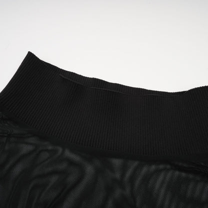 Ségolène black faux-fur tulle top