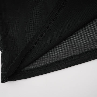 Ségolène black faux-fur tulle top