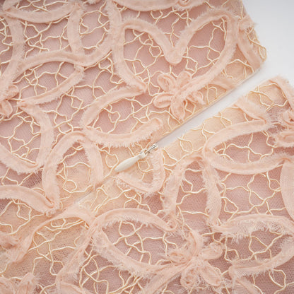 Bérengère neutrals faux-flower crochet midi dress