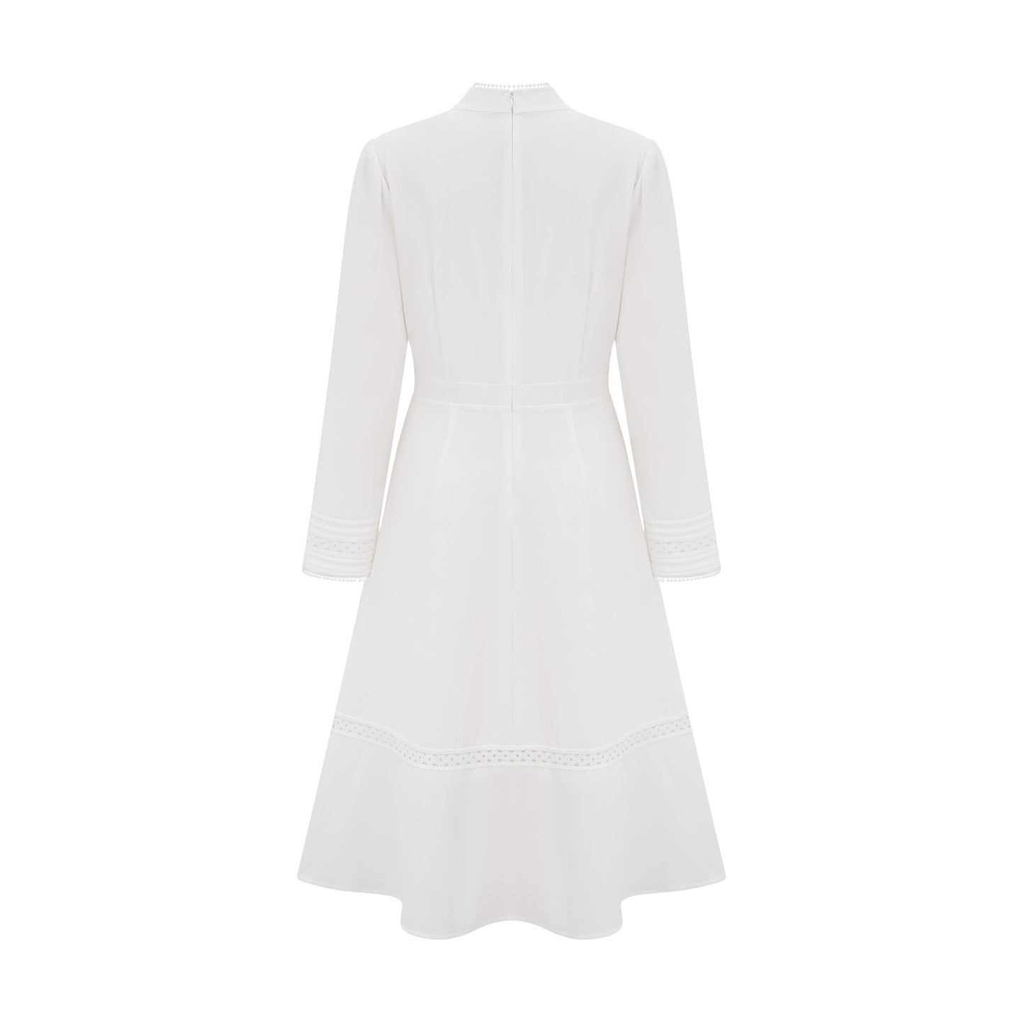 Madeleine white panelled embroidered midi dress