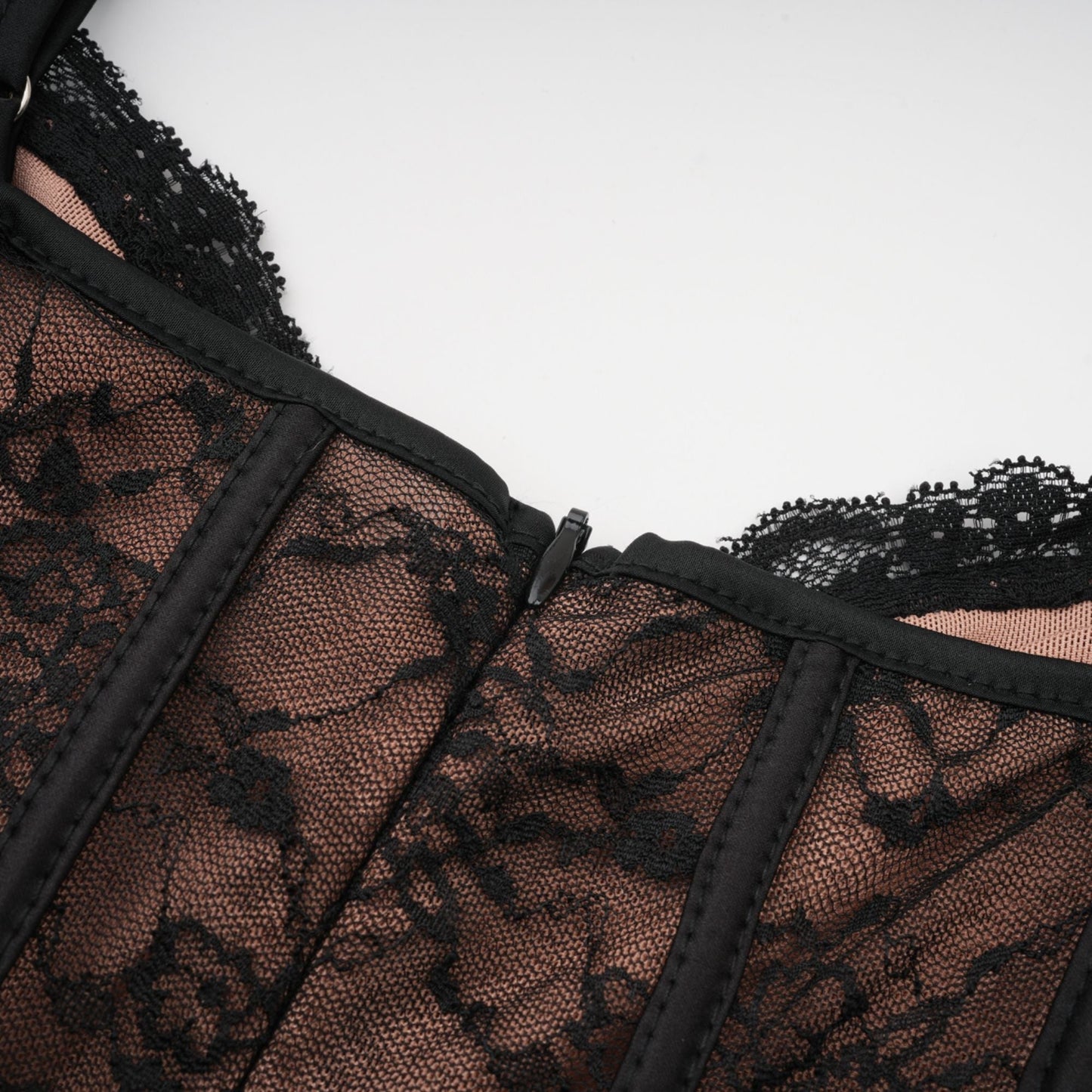 Louise black floral-lace vest & dress matching set
