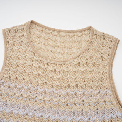 Pauline contrast-color ribbed-knitted midi dress
