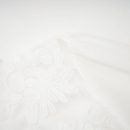 Madeleine white panelled embroidered midi dress