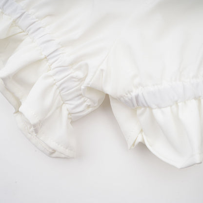 Andrea asymmetrical tulle blouse & skirt matching set in White