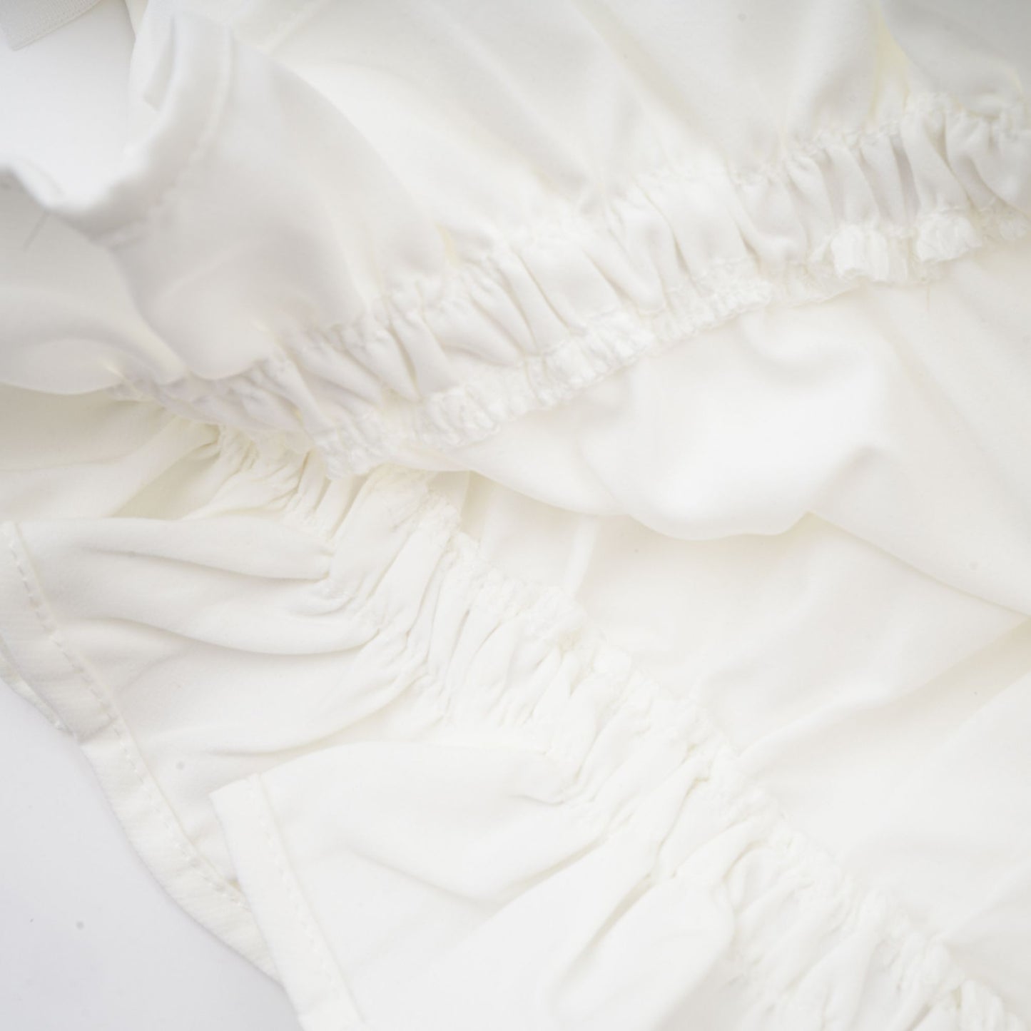 Andrea asymmetrical tulle blouse & skirt matching set in White