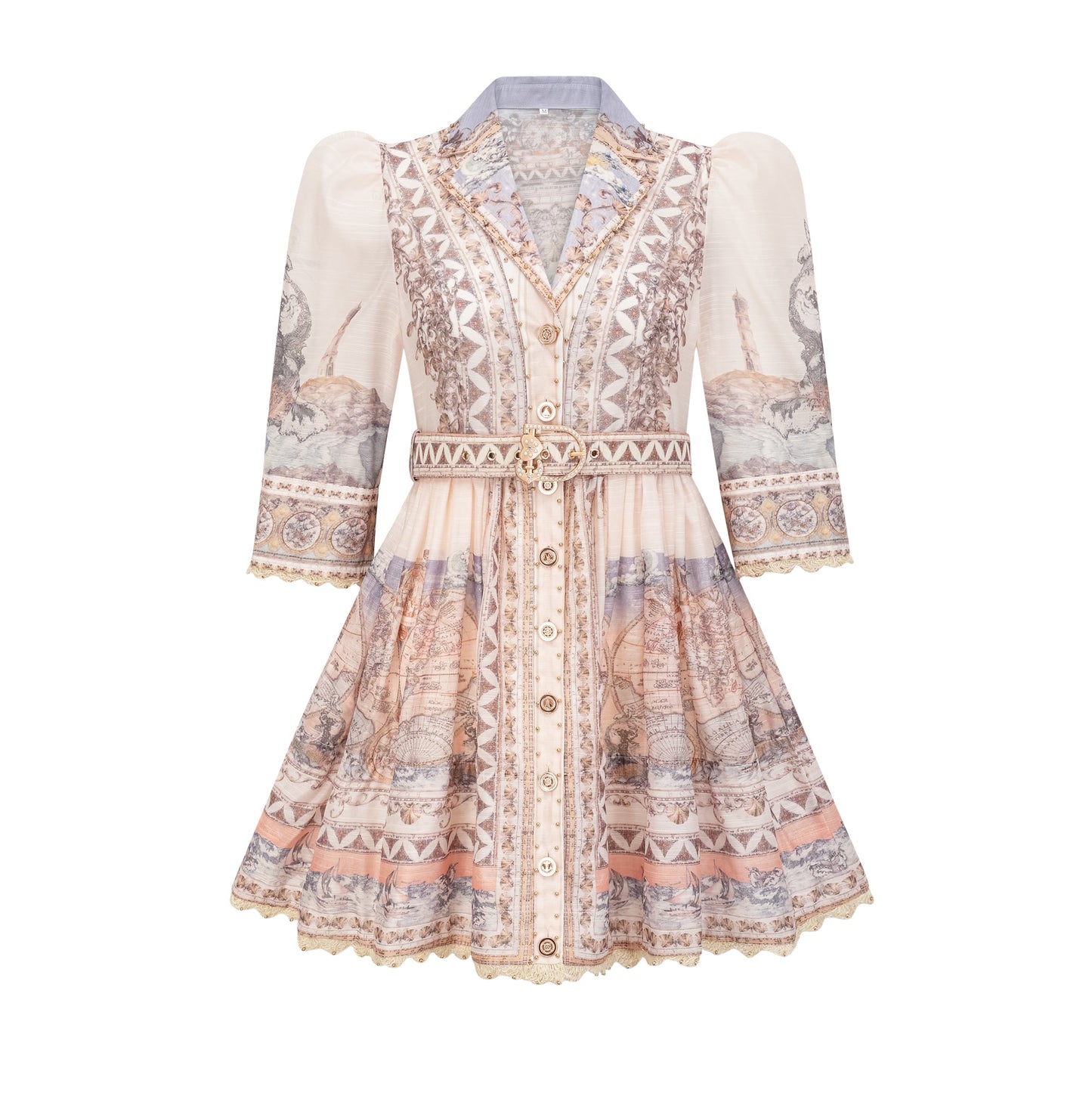 Joséphine Classic Belted V-Neck Mini Dress