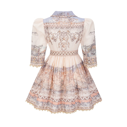 Joséphine Classic Belted V-Neck Mini Dress