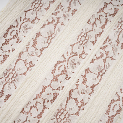 Émeline floral lace flared-cuff maxi dress in Neutrals
