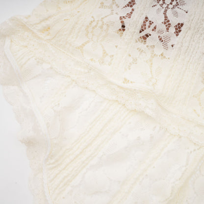 Émeline floral lace flared-cuff maxi dress in Neutrals