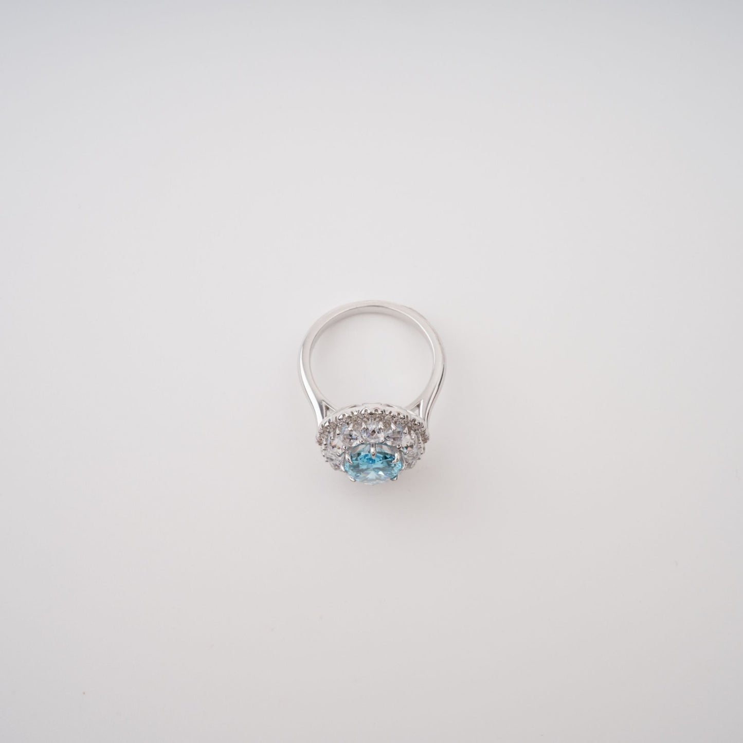 Coralie Blue Floral Gemstone Sterling Silver Ring