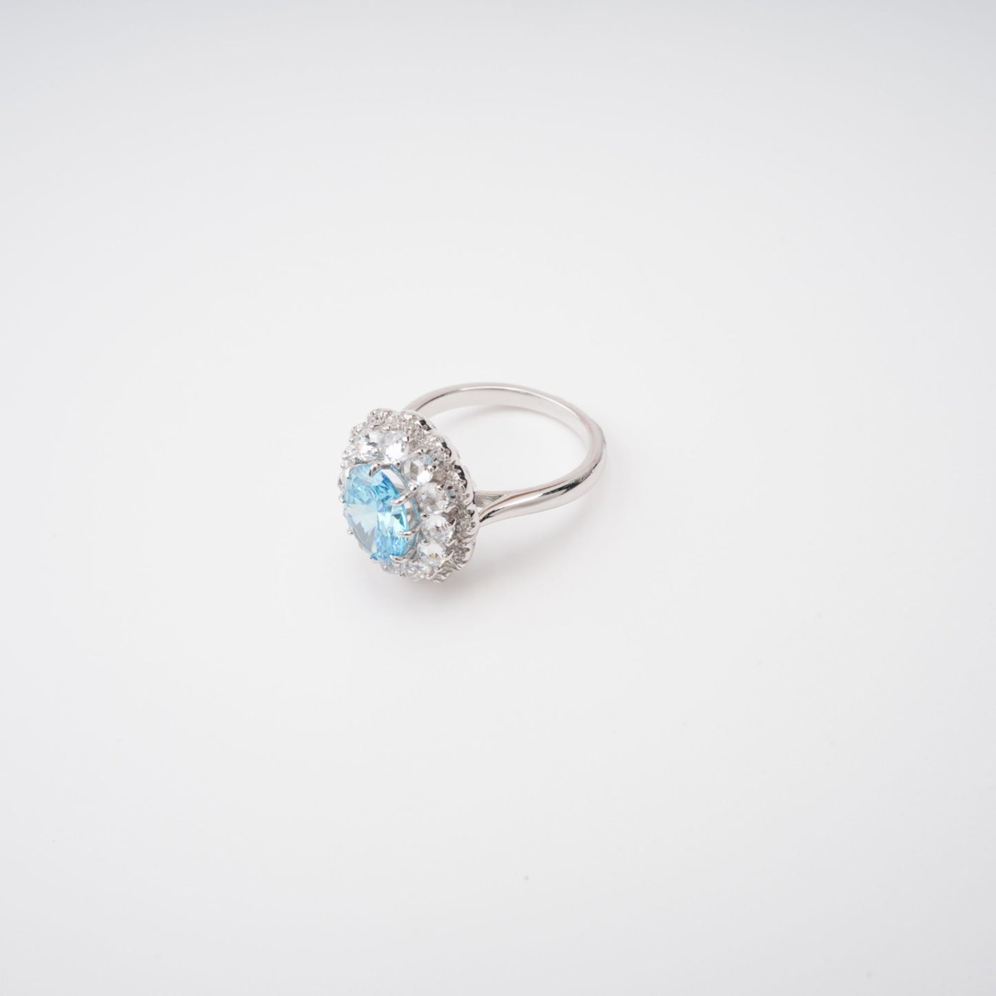 Coralie Blue Floral Gemstone Sterling Silver Ring
