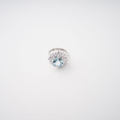 Daphné Blue Sterling Silver Adjustable Gemstone Ring