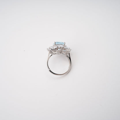 Daphné Blue Sterling Silver Adjustable Gemstone Ring