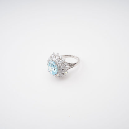 Céleste Blue Oval Cut Gemstone Sterling Silver Ring