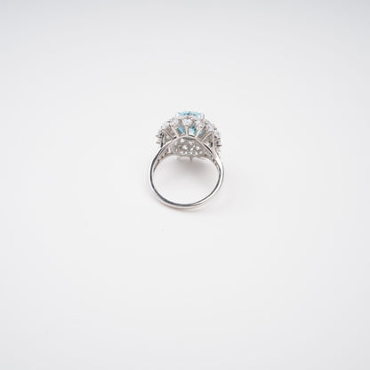Céleste Blue Oval Cut Gemstone Sterling Silver Ring