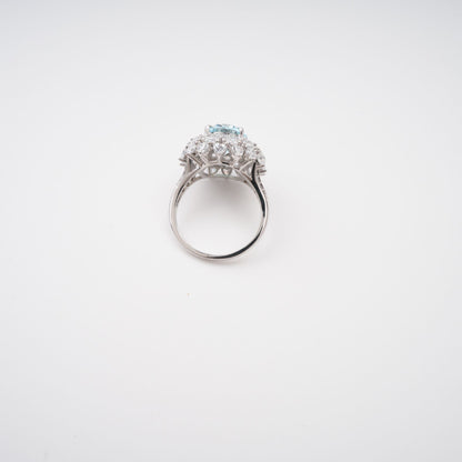 Céleste Blue Oval Cut Gemstone Sterling Silver Ring