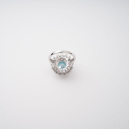 Céleste Blue Oval Cut Gemstone Sterling Silver Ring