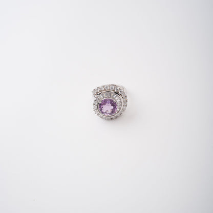 Margaux Purple Halo Setting Adjustable Ring