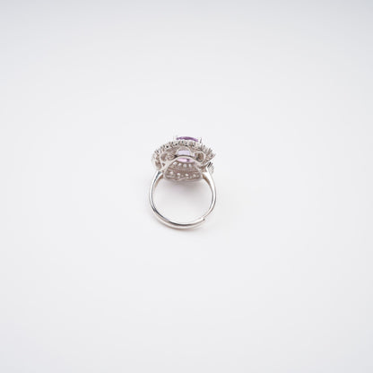 Margaux Purple Halo Setting Adjustable Ring