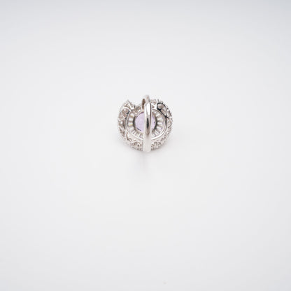 Margaux Purple Halo Setting Adjustable Ring