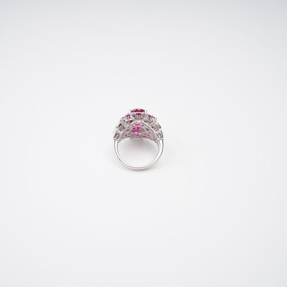 Amélie Red Oval Cut Gemstone Sterling Silver Ring