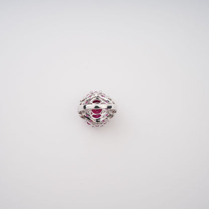 Amélie Red Oval Cut Gemstone Sterling Silver Ring