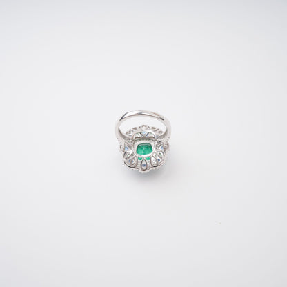 Clémence Green Emerald Cut Gemstone Sterling Silver Ring