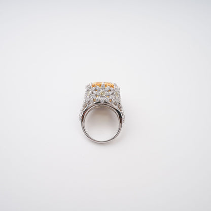 Amandine Yellow Halo-Set Gemstone Ring