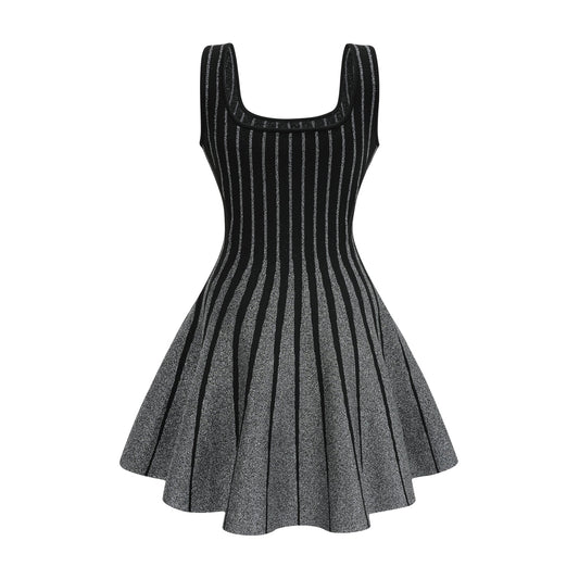 Anouk black glittered flared mini dress