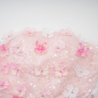 Lilou 3d-petal puffy mini dress