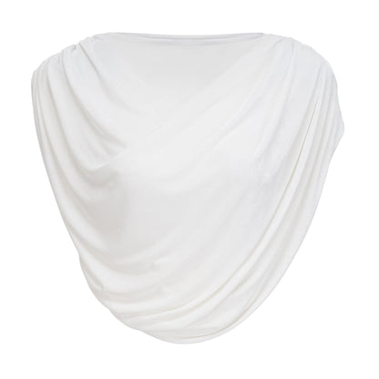 Dulcie White Asymmetrical Ruched Matching Set