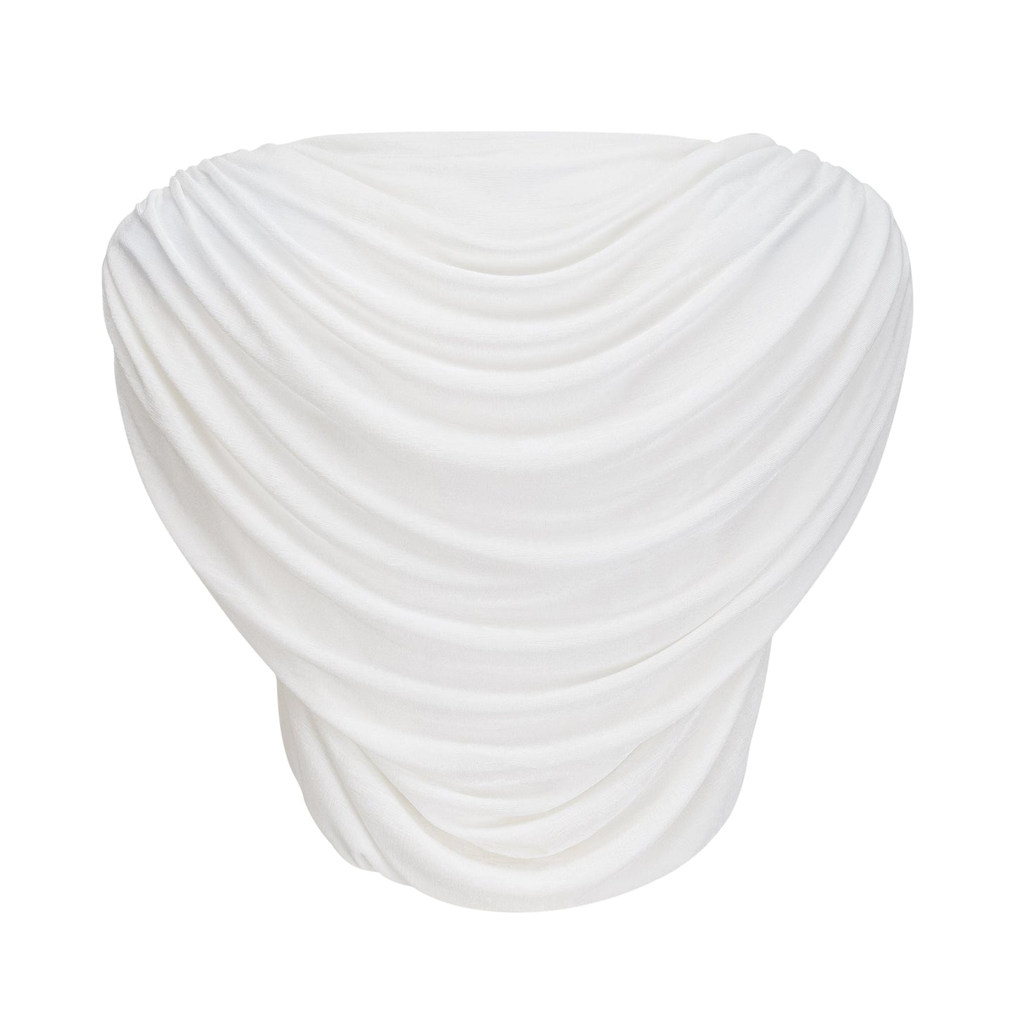 Dulcie White Asymmetrical Ruched Matching Set