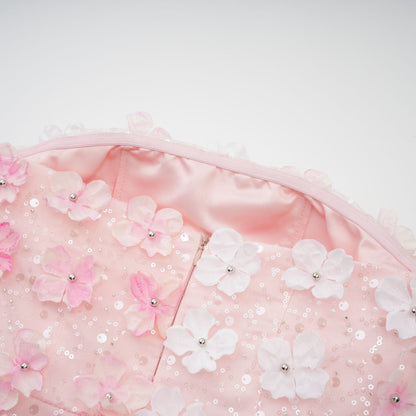 Lilou 3d-petal puffy mini dress