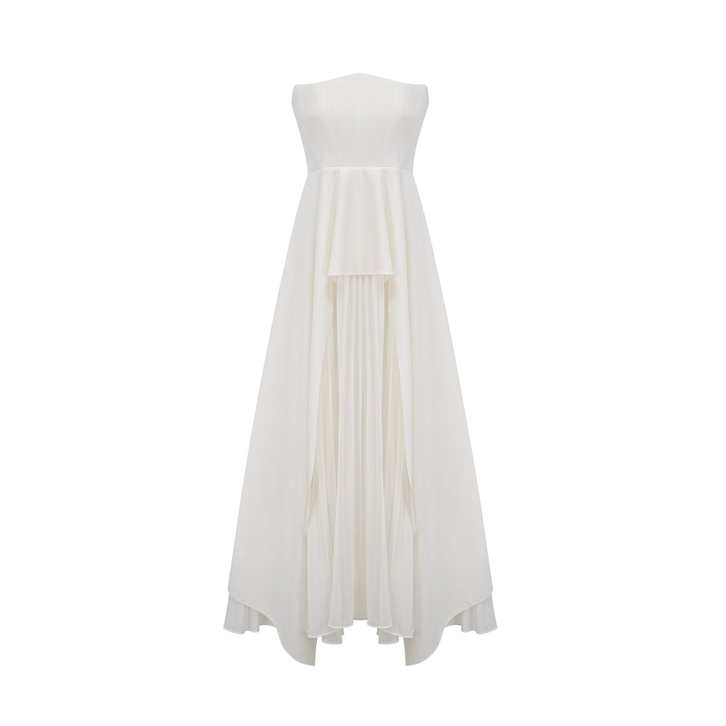 Vanessa white pleated off-shoulder maxi dress