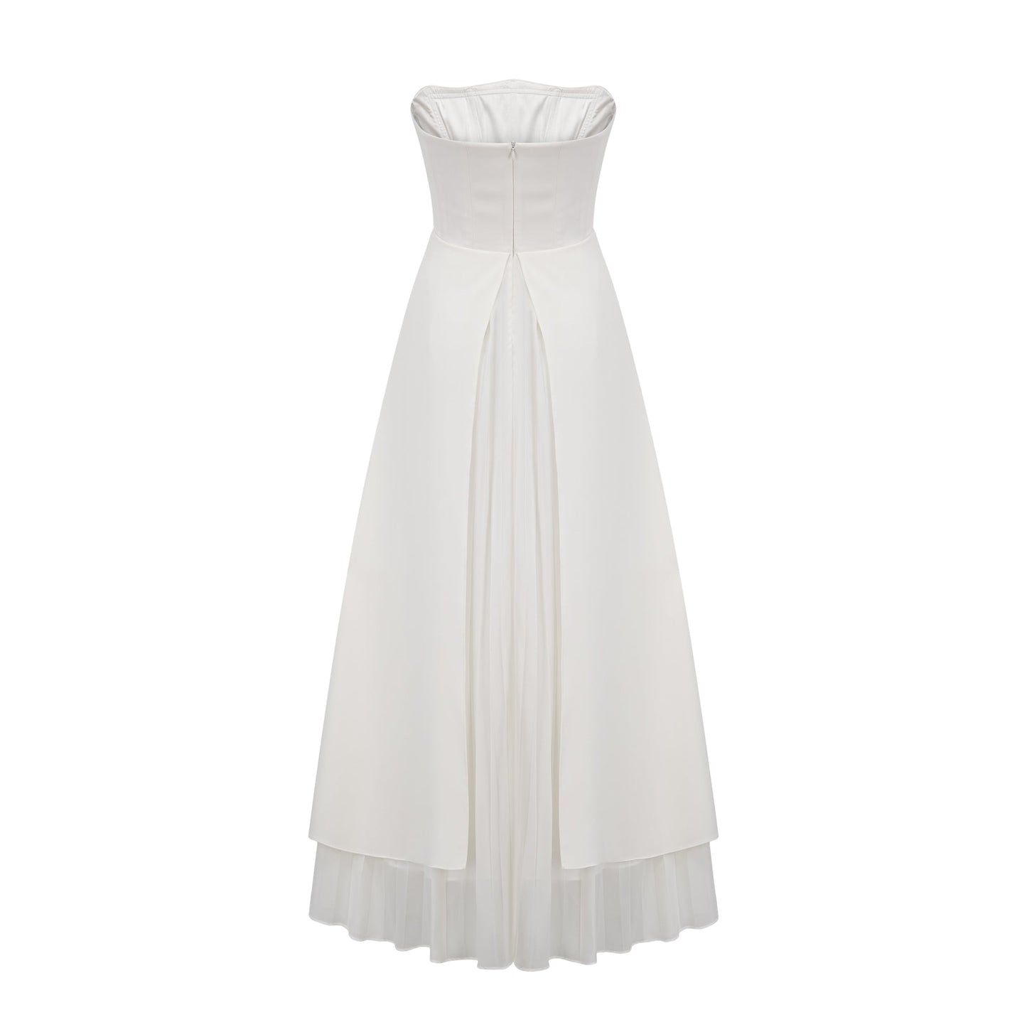 Vanessa white pleated off-shoulder maxi dress
