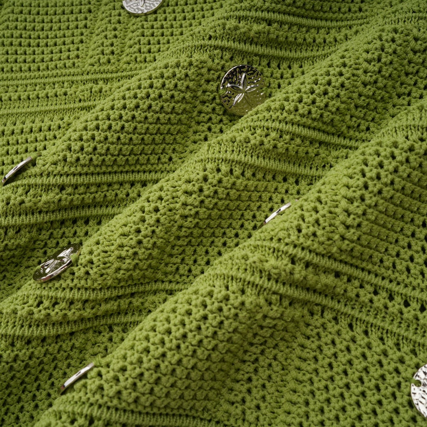 Annette green embellished knit top & skirt matching set
