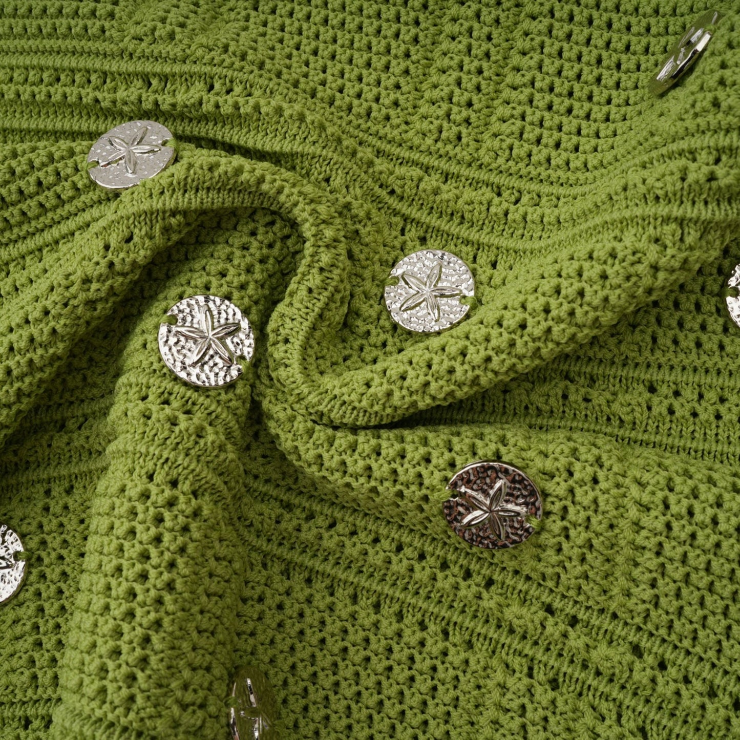 Annette green embellished knit top & skirt matching set