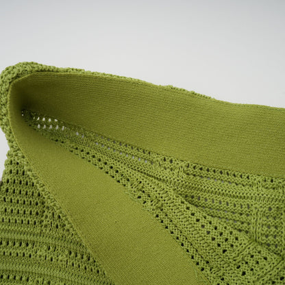 Annette green embellished knit top & skirt matching set