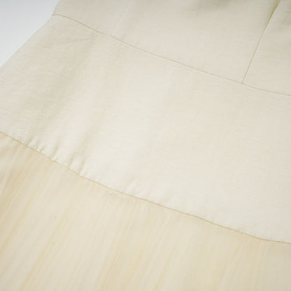 Thérèse bowknot tulle-panelling midi dress in White
