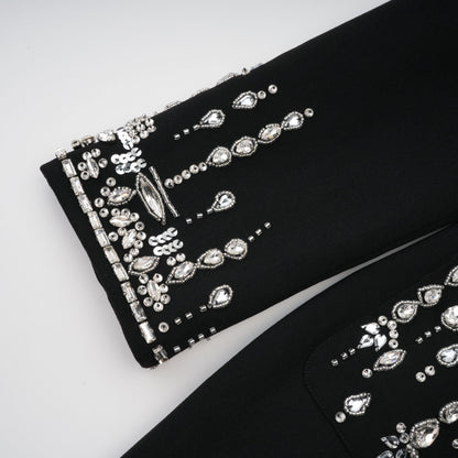 Diane black embellished maxi blazer dress