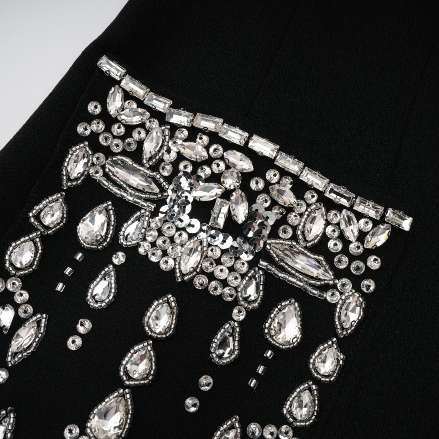 Diane black embellished maxi blazer dress