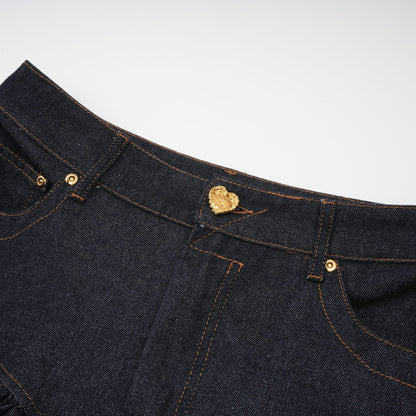 Florence Indigo Blue Ruffled Denim Mini Skirt
