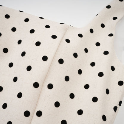Geneviève neutrals polka-dot puff mini dress