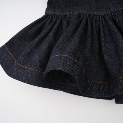 Florence Indigo Blue Ruffled Denim Mini Skirt