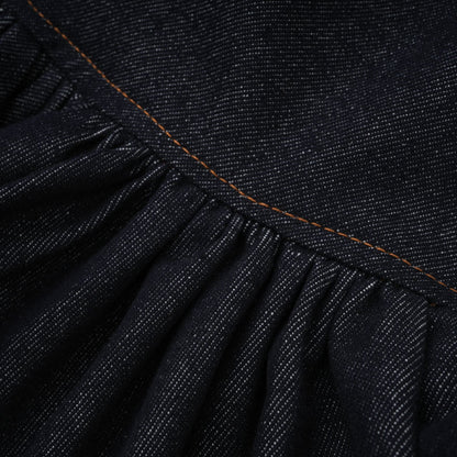 Florence Indigo Blue Ruffled Denim Mini Skirt