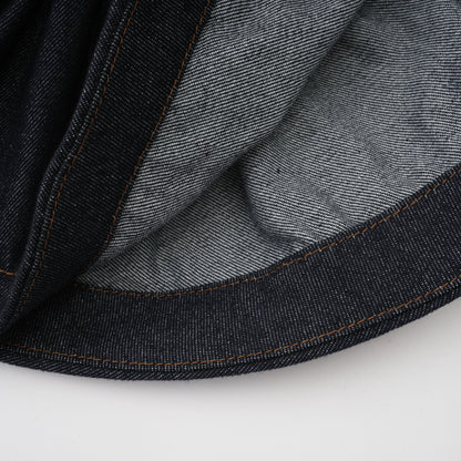 Florence Indigo Blue Ruffled Denim Mini Skirt