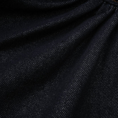 Florence Indigo Blue Ruffled Denim Mini Skirt